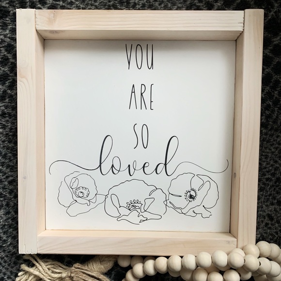 You Are So Loved 9.5” square wood sign, handmade new - Picture 2 of 5